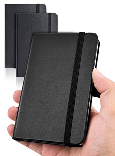 AISBUGUR Pocket Notebook Small Notebook 2-Pack, 3.7' x 5.7' pocket notebook hardcover Total 320 Pages Thick Lined Paper with Inner Pockets Leather Mini Journal Notepad