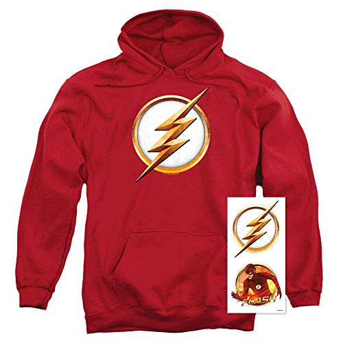 The Flash TV Series Season 4 Logo Pullover Hoodie Sweatshirt & Stickers (Small)