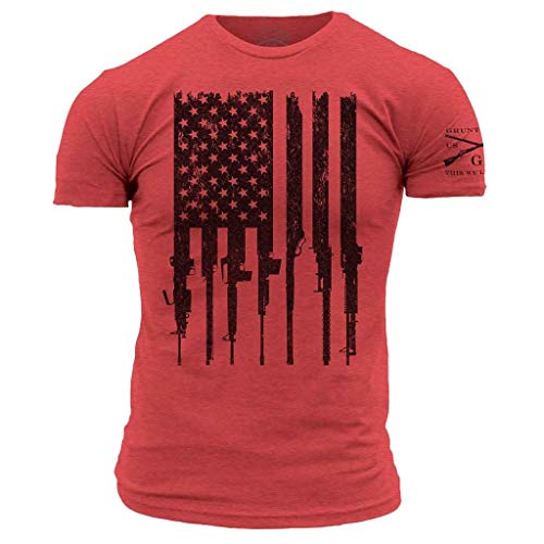 Grunt Style Rifle Flag - Men's T-Shirt (Red, XX-Large)