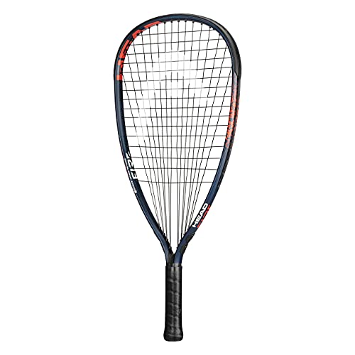 HEAD MX Fire 190 Beginners Racquetball Racket - Pre-Strung Head Light Balance Racquet,Navy/Orange