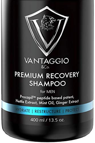 Vantaggio Hair Loss Shampoo for Men – Boosts Hair Growth and Thickening – DHT Blocker Fights Thinning and Alopecia – PROCAPIL Premium Formula with Castor Oil Peppermint Ginseng and Dead Sea Salt – 13.5 oz…