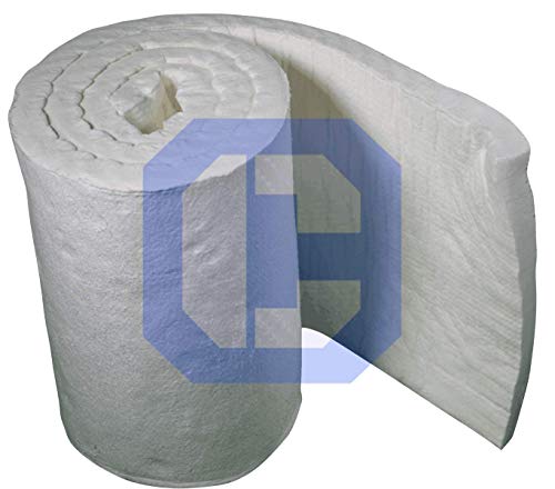 Ceramic Fiber Blanket Insulation Baffle Fire Blanket-1' x 24' x 25' High Density Heat 2300F 6# , for Stoves, Furnace, Kilns, Fire Bricks, Boilers, Kilns, Blacksmithing, Pizza Ovens - Ceramaterials