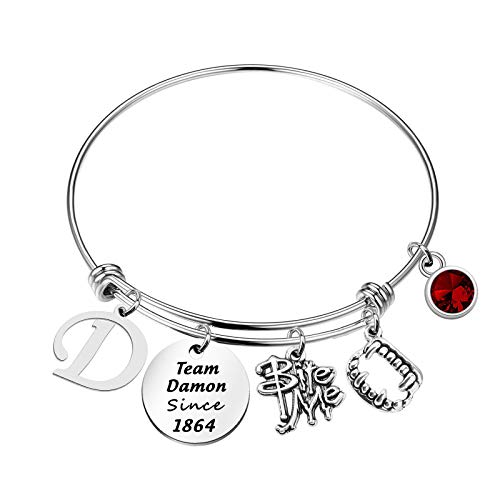 Team Damon/ Stefan/ Salvatore Since 1864 Keychain Vampire Fandom Gift Idea (Team Damon br)