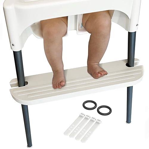 White IKEA High Chair Foot Rest , Compatible with Antilop Chairs | Adjustable , Reversible & Non-Slip Rest for - Made Durable Polypropylene (19.75 x 4.75 1” inches)