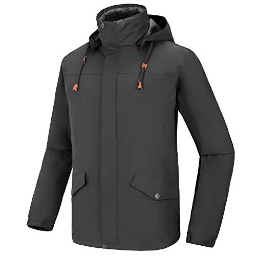 CAMEL Men's 3 in 1 Ski Jacket Waterproof with Reversible Warm Fleece Jacket Detachable Hooded Outdoor Snow Coat