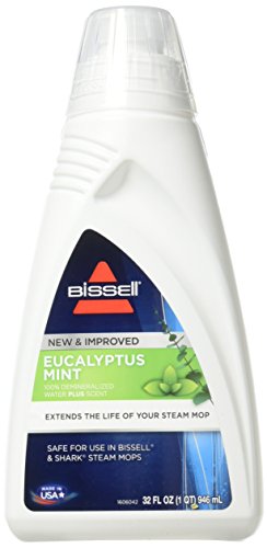 BISSELL EUCALYPTUS MINT DEMINERALIZED STEAM MOP WATER, Surface Type: Hard Floors; Sealed Wood Floors, 32 ounces, 1392, WHITE