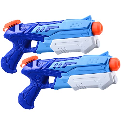 HITOP Water Guns for Kids, 2 Pack Super Squirt Guns Water Soaker Blaster 300CC Toys Gifts for Boys Girls Children Summer Swimming Pool Beach Sand Outdoor Water Fighting Play Toys