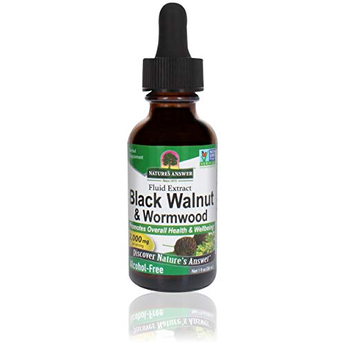 Natures Answer Black Walnut and Wormwood 1 oz 30mL 200mg. Extract, Liquid,promotes digestion,Vegetable Glycerin And Purified Water