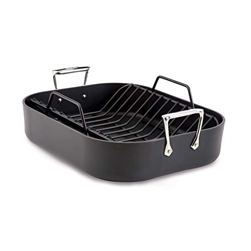 All-Clad HA1 Hard Anodized Nonstick Roaster and Nonstick Rack 13 x 16 Inch Roaster Pan, Pots and Pans, Cookware
