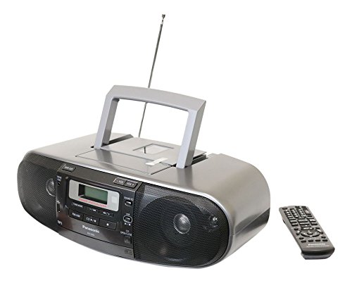 Panasonic RX-D55GC-K Boombox  High Power MP3 CD AM/ FM Radio Cassette Recorder with USB & Music Port High Quality Sound with 2-Way 4-Speaker (Black)