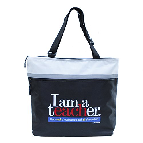 Teacher Peach Inspirational Teacher Tote Bag, Extra Large Teacher Bag with Pockets, Perfect Teacher Appreciation Gift for Women