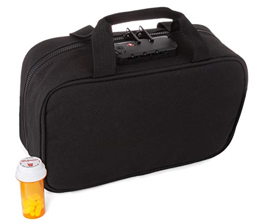 Medicine RX Safe Medication Travel Bag No Logo , Black
