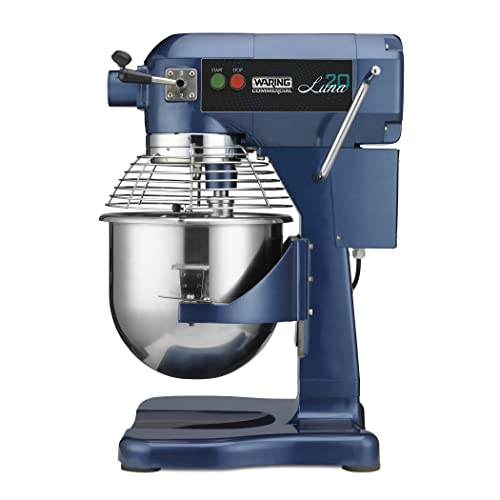 Waring Commercial WSM20L 20 qt Planetary Counterop Mixer 1 hp, 120v, 1100 Watts, 5-15 Phase Plug, Blue, 21.8' Wide, 21.8 Deep, 28.7' High
