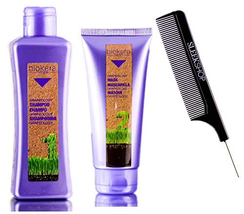 Salerm Cosmetics GRAPEOLOGY SHAMPOO & MASK Duo KIT, Biokera Natura (STYLIST LIST) Grape Oil for Deep-Reaching Hair Nourishment (DUO - 11 oz + 6.9 oz)