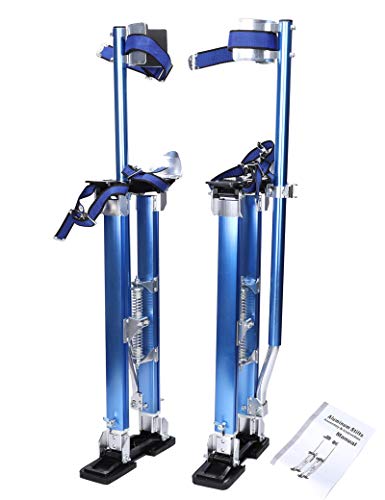 24 inch -40 inch Professional Grade Adjustable Drywall Stilts Taping Paint Stilt Aluminum Tool Stilt for Painting Painter Taping Blue