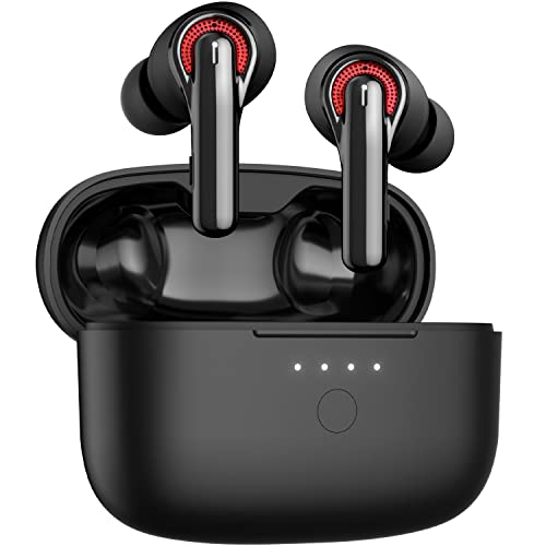 Tribit Wireless Earbuds, Qualcomm QCC3040 Bluetooth 5.2, 4 Mics CVC 8.0 Call Noise Reduction 50H Playtime Clear Calls Volume Control True Wireless Bluetooth Earbuds Earphones, FlyBuds C1 Black