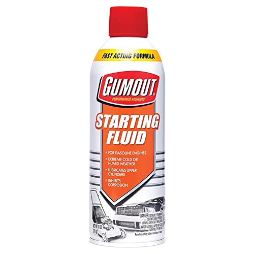 Gumout 5072866 Starting Fluid - starter fluid spray for gasoline engines and lawn mowers to inhibit corrosion and lubricate upper cylinders - Extreme weather, carb, air cleaner, or intake, 11 oz.