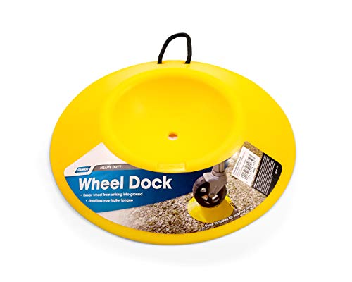 Camco Heavy Duty Wheel Dock with Rope Handle - Helps Prevent Trailer Wheel from Sinking Into Dirt or Mud, Easy to Store and Transport (44632), Yellow
