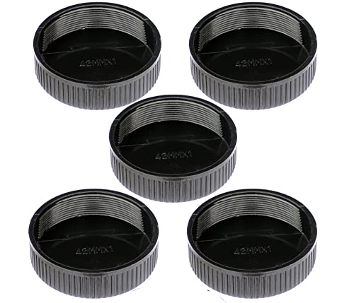 (5 Packs) Fotasy Lens Rear Caps for M42 42mm Screw Mount Lens, M42 Lens Cap, M42 Lens Rear Cap, 42mm Screw Mount Lens Cap, M42 End Cap, fits Pentax Takumar/MamiyaSekor/Helios M42 Lens, etc