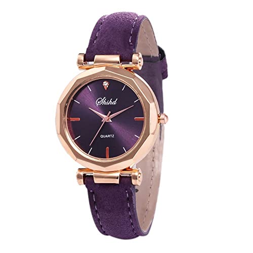 Bokeley Wrist Watches for Women Fashion Women Leather Casual Watch Luxury Analog Quartz Crystal Wri stwatch (B)