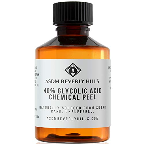 ASDM Beverly Hills Glycolic Acid Peel 40% 2OZ 30ml, USA Made, Vegan, Medical Strength AHA Glycolic Chemical Peel, For Acne Scars Pore, Wrinkle Sunspot Breakout Discoloration, Anti-Aging Boost Collagen