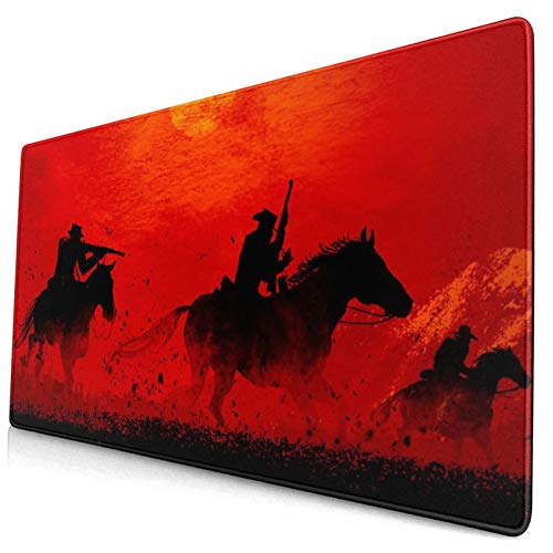 Mousepad Non-Slip Rubber Base Mouse Pads for Computers Laptop Office Desk Accessories 3D Hd Printing Red Dead Redemption Mouse Pad 15.8x29.5 in