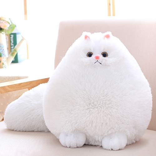 Winsterch Stuffed Animal Plushie Cat Stuffed Animal,Cute Soft Plush Cat Animals,White Stuffed Cat,Birthday Christmas Valentines Gifts for Kids,Boys,Girls,Fat Cat Plush Stuffed Toy (White, 10 Inches)