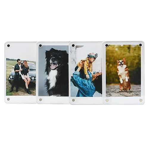 LAGIPA Polaroid Picture Frame Magnetic, Magnetic Instax Mini Frame 2x3, Acrylic Refrigerator Magnet Frame for Fujifilm Instax Films, Fridge Sticker, 2.36 x 3.54 Inch [4 Pack 8Pcs]