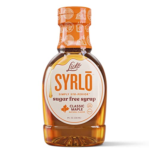 Livlo Sugar Free Keto Maple Syrup - Low Carb & Keto Friendly Pancake Syrup - 1g Net Carbs & 10 Calories per Serving - Made with Allulose - Sugar Alcohol Free - 8oz