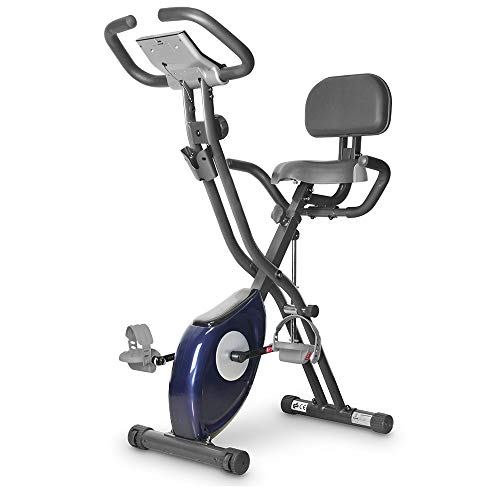 leikefitness LEIKE X Bike Ultra-Quiet Folding Exercise Bike, Magnetic Upright Bicycle with Heart Rate,LCD Monitor and easy to assemble (BLUE)