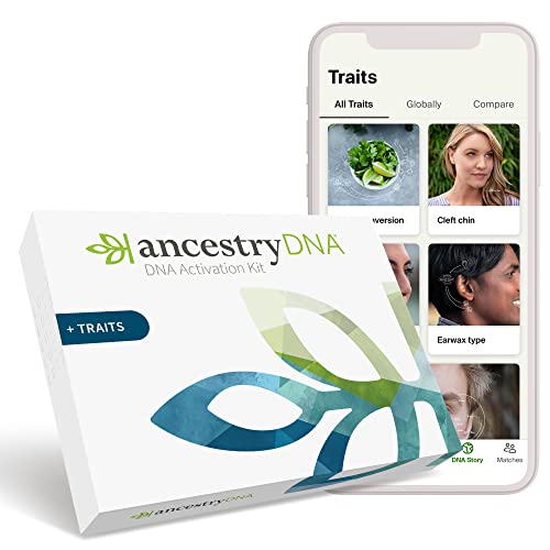 AncestryDNA + Traits: Genetic Ethnicity + Traits Test, AncestryDNA Testing Kit with 35+ Traits, DNA Ancestry Test Kit, Genetic Testing Kit…