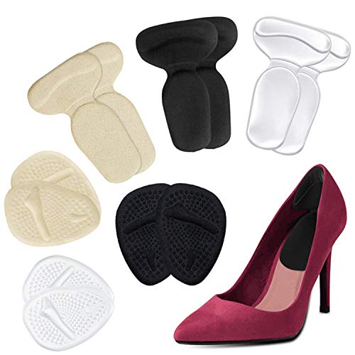 Heel Grips, High Heel Cushion Inserts for Too Big Shoes, Reusable Anti-Slip Shoe Pads Foot Insoles and Metatarsal Pads for Women, Heel Blister Prevention - 6 Pairs …