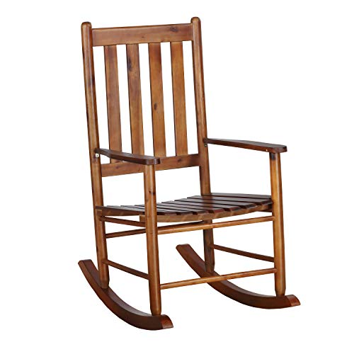 Coaster Home Furnishings Slat Back Wooden Golden Brown Rocking Chair (609457)
