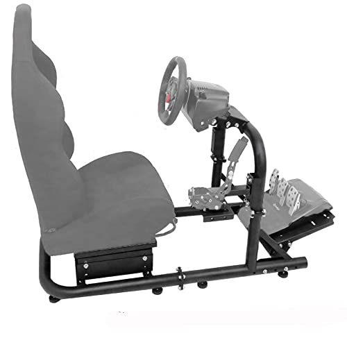 Hottoby 50mm thick circular tube G29 Driving Simulator Cockpit, Racing Wheel Stand fits for Logitech G25 G27 G920 Racing Simulator Cockpit,Wheels Pedals and Racing Seat Not Include