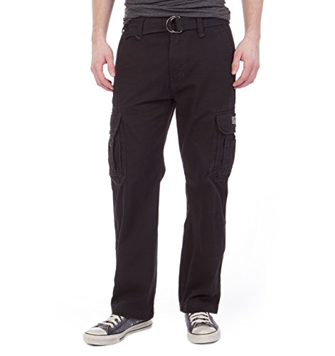 UNIONBAY mens Survivor Iv Relaxed Fit Cargo - Reg and Big Tall Sizes Casual Pants, Black, 34W x 32L US