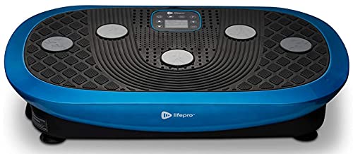 LifePro Rumblex Plus 4D Vibration Plate Exercise Machine - Triple Motor Oscillation, Linear, Pulsation + 3D/4D Motion Vibration Platform/Whole Body Vibration Machine for Weight Loss & Shaping. (Blue)