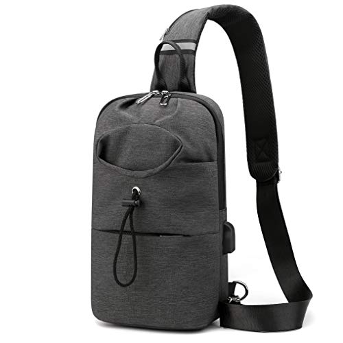 ADORENCE Crossbody Sling Bag for Women - Lightweight & Water Resistant Shoulder Bag for Men with Water Bottle Holder - Black