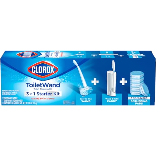 Clorox Original Cleaning System, ToiletWand, Storage Caddy, 6 Refill Heads (Package May Vary)