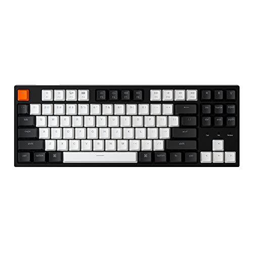 Keychron C1 Hot-swappable Wired Mechanical Keyboard with Gateron G Pro Brown Switch/Double-Shot ABS Keycaps/White Backlight/USB Type-C Cable, Tenkeyless 87 Keys Computer Keyboard for Mac Windows PC