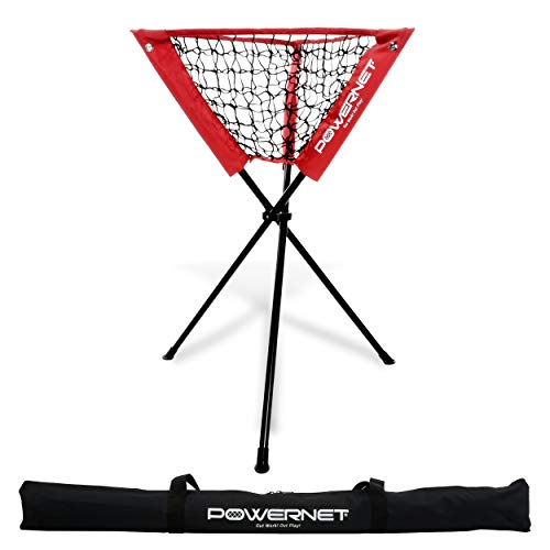 PowerNet Baseball Softball Portable Batting Practice Ball Caddy | Use During Training and Drills | Save Your Back No More Bending | Holds up to 60 Baseballs