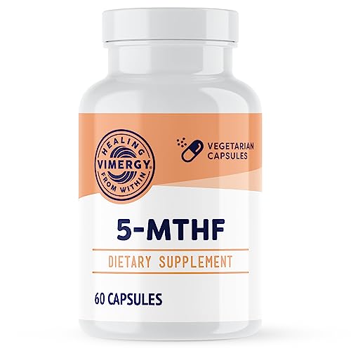 Vimergy 5-MTHF, 60 Servings – Highly Absorbable Capsules – Supports Brain Health & Cognitive Function – Healthy Mood Support Supplement* - Non-GMO, Gluten-Free, Vegan & Paleo Friendly (60 Count)