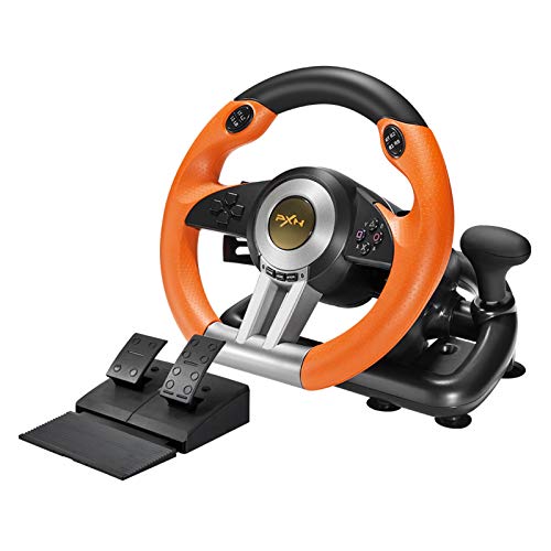 PXN V3II PC Racing Wheel, USB Car Race Game Steering Wheel with Pedals for Windows PC/PS3/PS4/Xbox One/Nintendo Switch