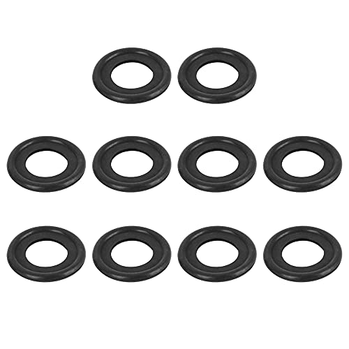 X AUTOHAUX 10pcs M12 Rubber Oil Drain Plug Washers Seals Gaskets Universal for Car Black