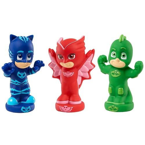PJ Masks Bath Toy Set, Includes Catboy, Gekko, and Owlette Water Toys for Kids, Kids Toys for Ages 3 Up by Just Play