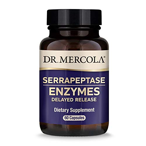 Dr. Mercola Serrapeptase Enzymes, 60 Servings (60 Capsules), Supports Overall Immune Health*, non GMO, Soy Free, Gluten Free