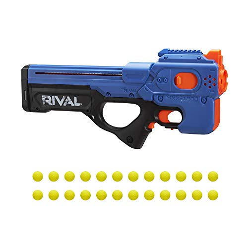 NERF Rival Charger MXX-1200 Motorized Blaster - 12-Round Capacity, 100 FPS Velocity - Includes 24 Official Rival Rounds - Team Blue