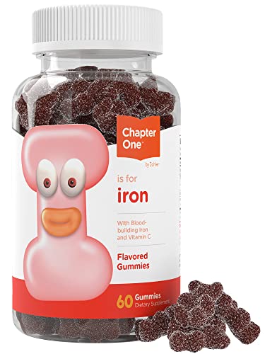 Zahler Chapter One Iron Gummies, Iron Gummies Supplement with Vitamin C, Iron for Adults 10mg, Kosher, 60 Flavored Gummies (5MG)