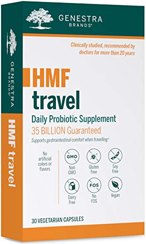 Genestra Brands - HMF Travel - Shelf Stable Probiotics to Support Gastrointestinal Health When Travelling - 30 Capsules