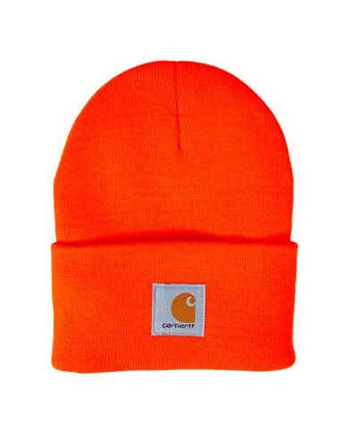 Carhartt Men's Knit Cuffed Beanie, Bright Orange, One Size