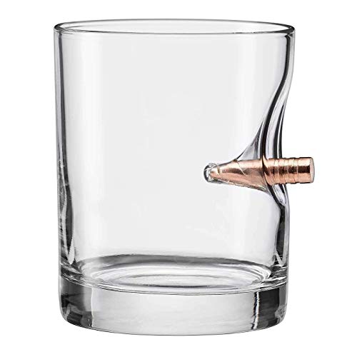 The Original BenShot Bullet Rocks Glass with Real .308 Bullet - 11oz | Made in the USA